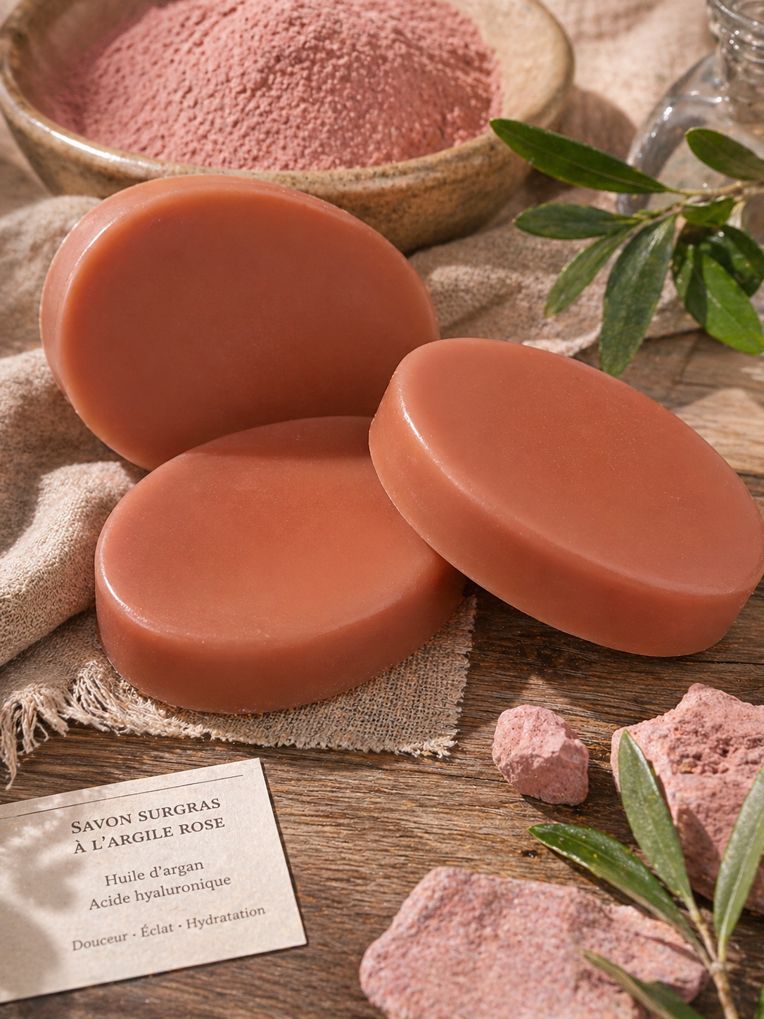Savon Surgras à l’Argile Rose Huile d’Argan & Acide Hyaluronique
