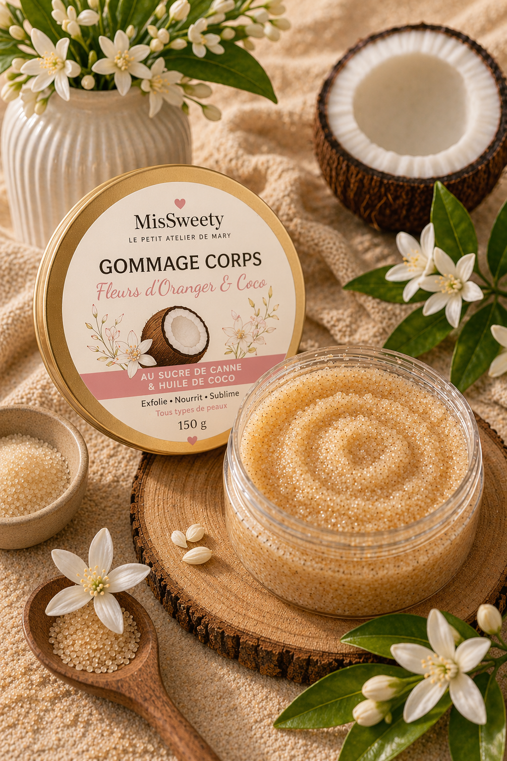 Gommage Corps – Fleurs d’Oranger & Coco