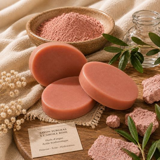 Savon Surgras à l’Argile Rose Huile d’Argan & Acide Hyaluronique