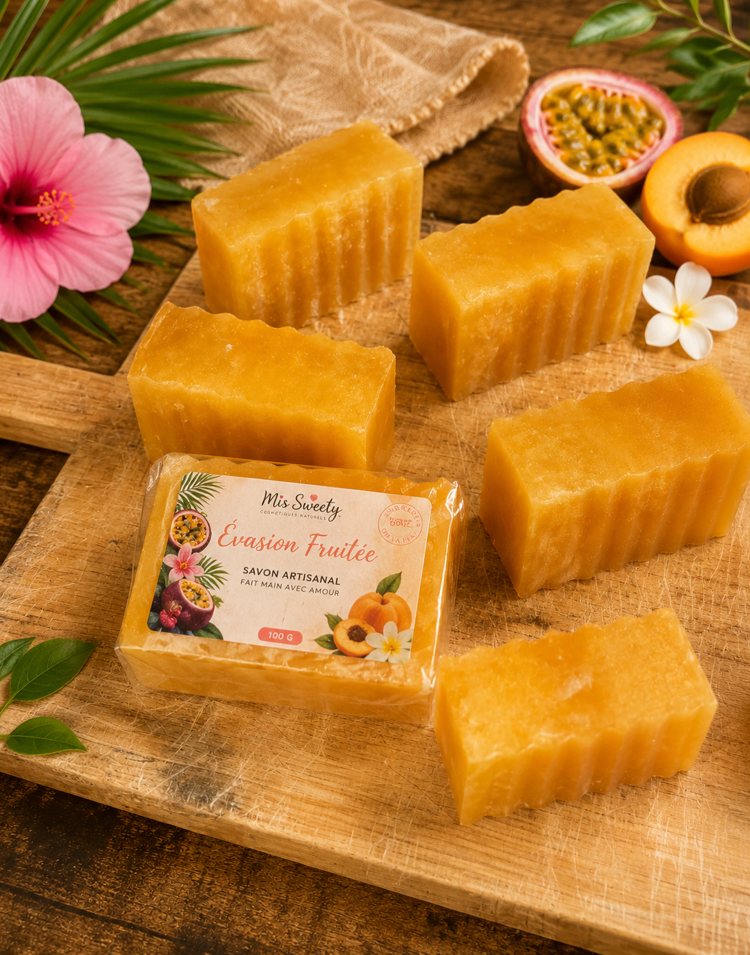 Évasion Fruitée
Savon artisanal – 100 g