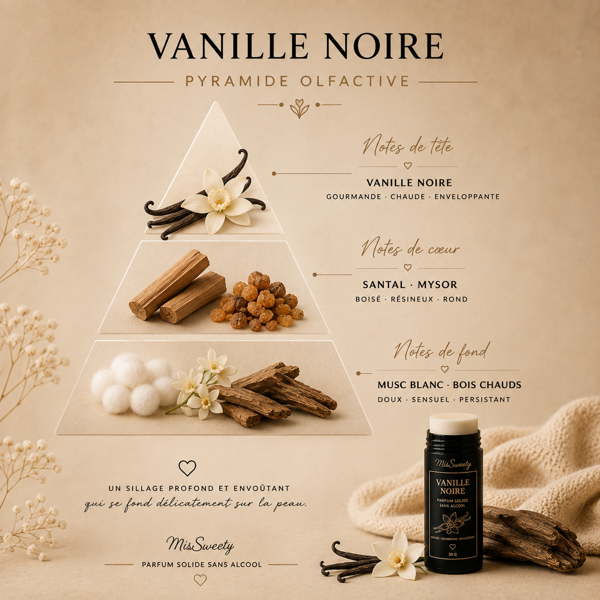 Déodorant solide Vanille Noire