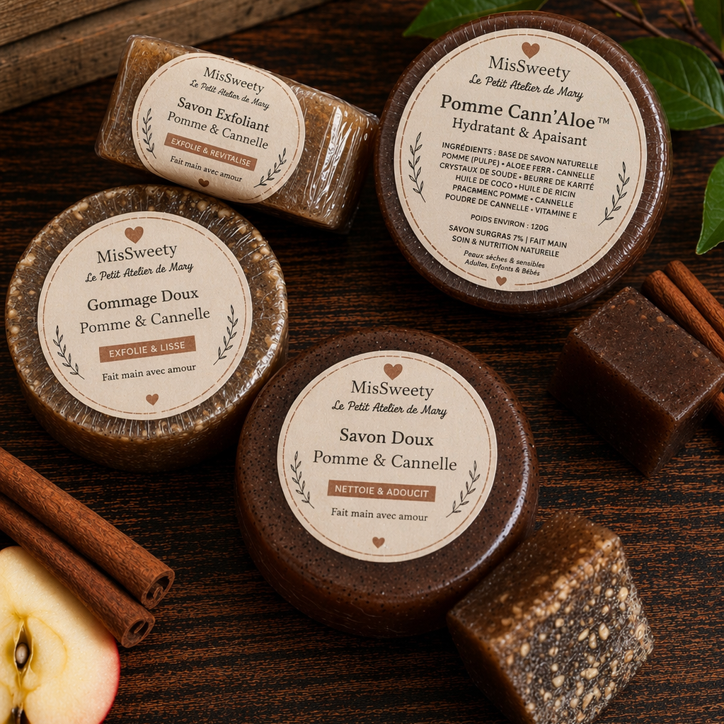 Savon artisanal pomme cannelle