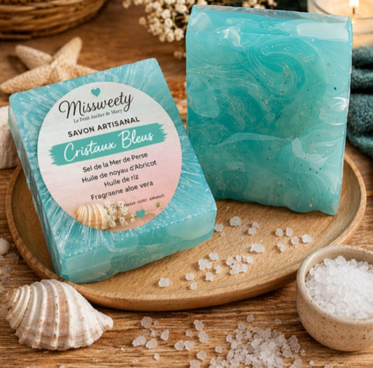 CRISTAUX BLEUS Savon artisanal – Fraîcheur & Éclat