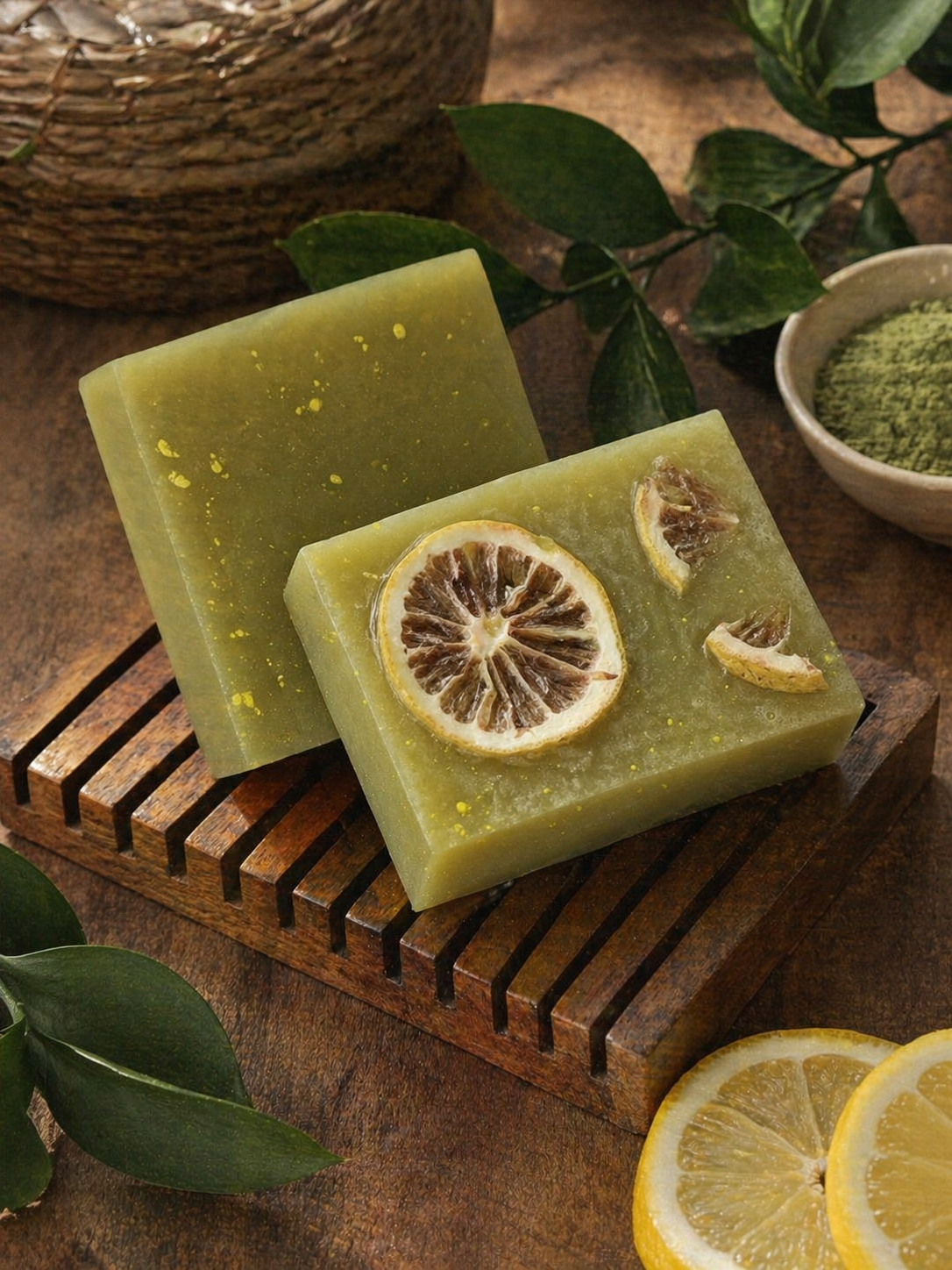 Savon Artisanal Zeste Végétal Argile Verte & citron