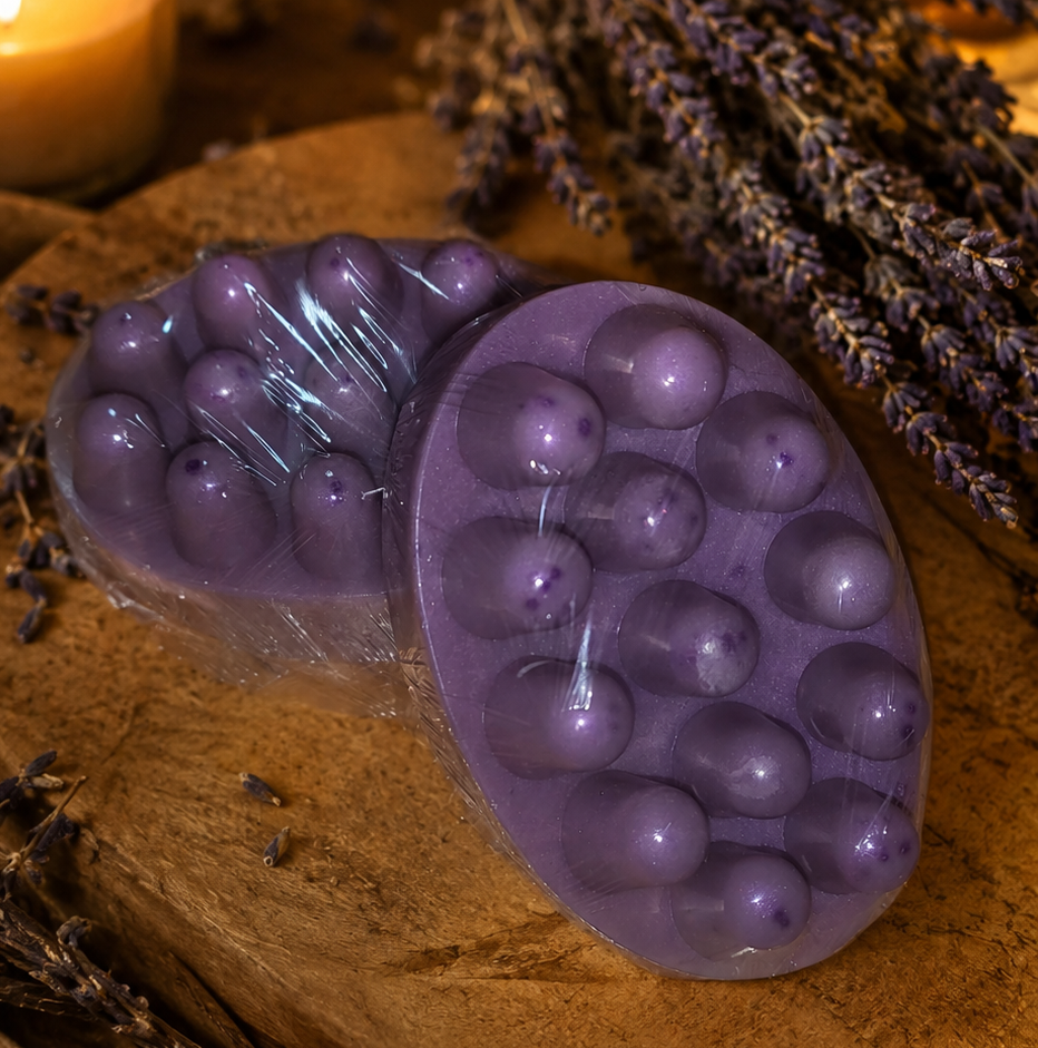 Savon artisanal de massage Lavande Ambrée – 100 g