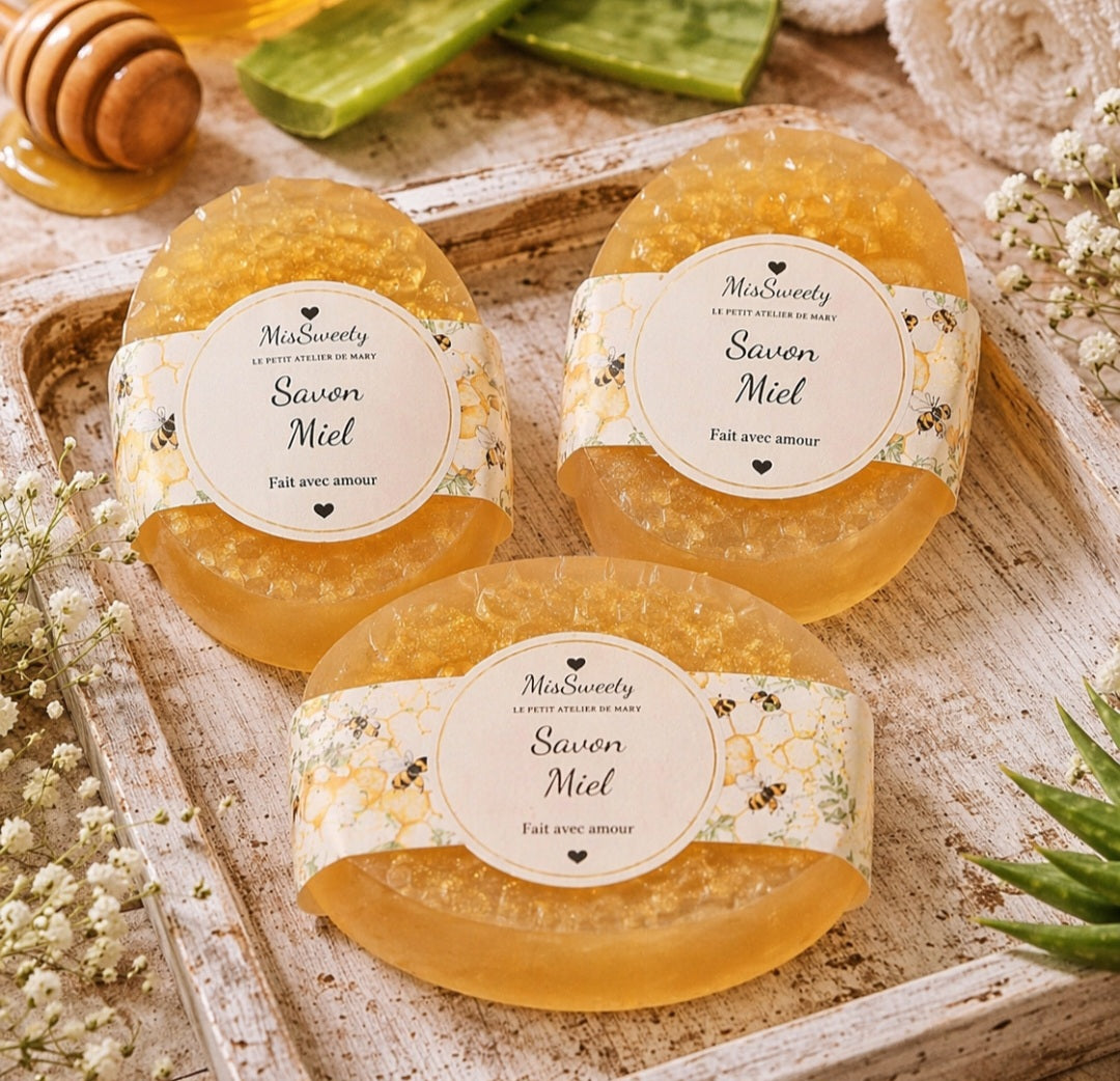 DOUCEUR Miel & Aloe Vera Savon artisanal – Hydratant & Apaisant